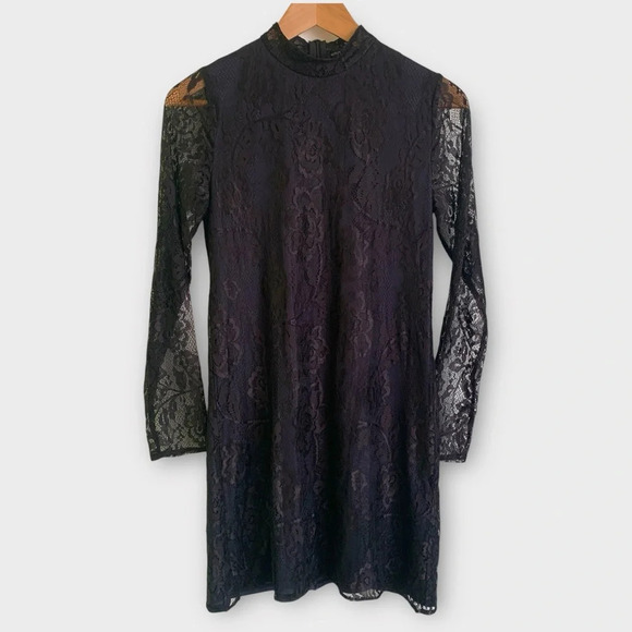 Zara Lace Overlay Mini Dress - Picture 2 of 8